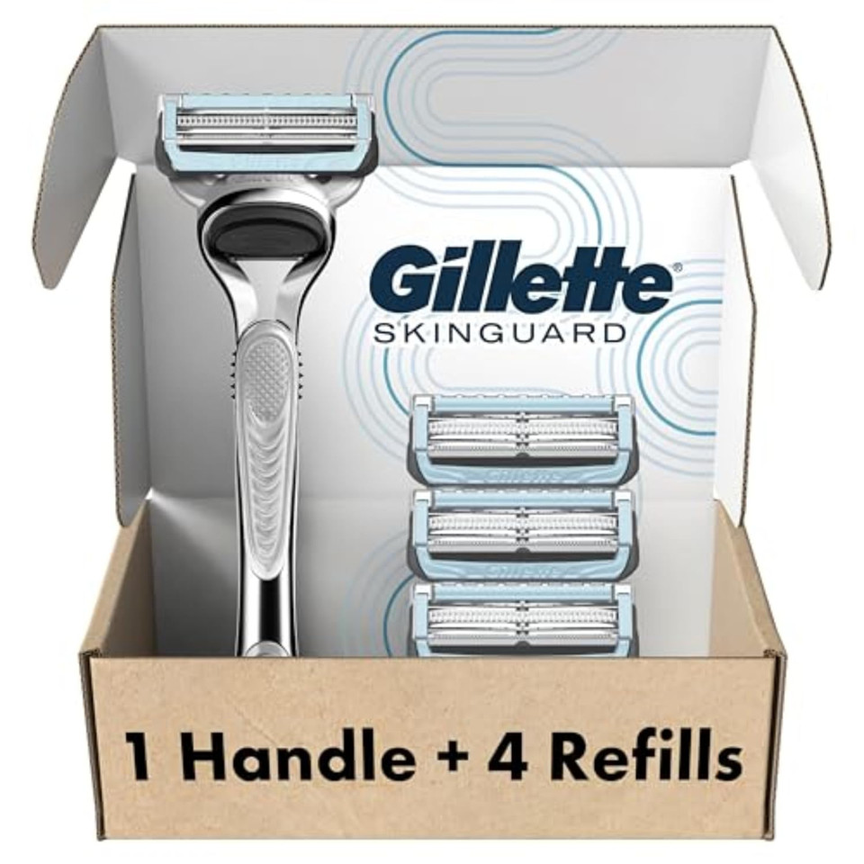 Gillette Skinguard Men'S Razor Handle + 2 Blade Refills