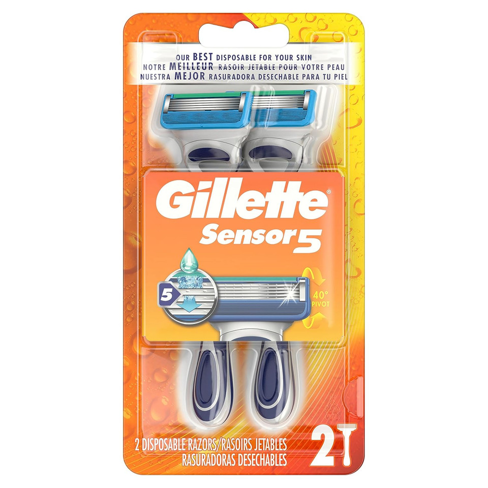 Gillette Sensor5 Men'S Disposable Razors, 2 Count