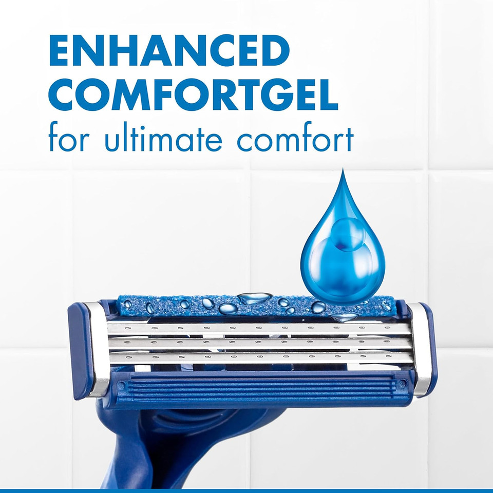 Gillette Sensor3 Comfort Disposable Razors For Men, 8 Count, Lubrastrip Glides Easily Over Your Skin