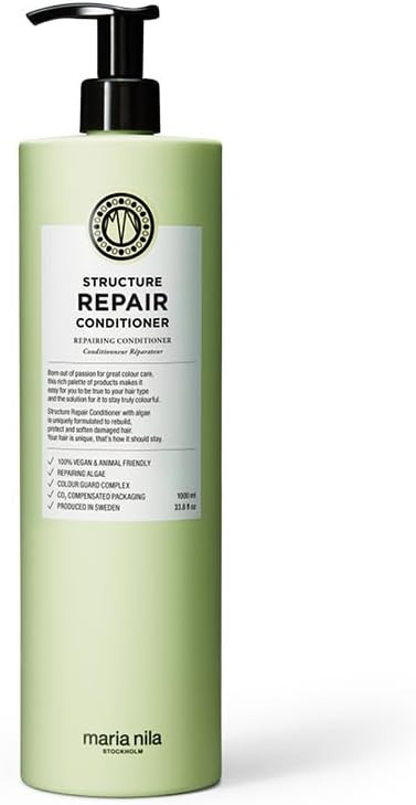 Maria Nila Structure Repair, For Damaged & Chemically Treated Hair, Algae Extract Rebuilds & Moisturizes, 100% Vegan & Sulfate/Paraben Free