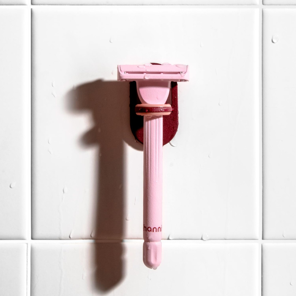 Hanni Hero Safety Razor Holder, Shower Or Bathroom Organizer, Heavy Duty Storage Stand For Razors, Home Or Apartment Essentials, Shaving Accessories For Women And Men, Bathroom Essentials, Burgundy