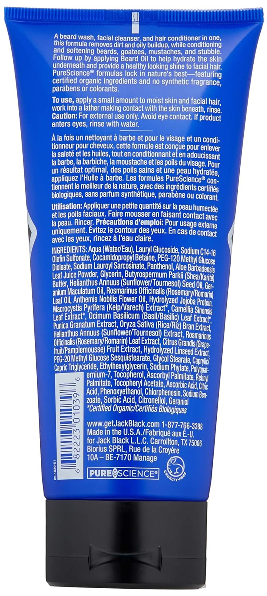 Jack Black Beard Wash, 6 Fl. Oz.  Beard Wash & Conditioner For Men, Softens Facial Hair, Removes Oil & Dirt, Beard Conditioner, Beard Products For Men, Beard Softener