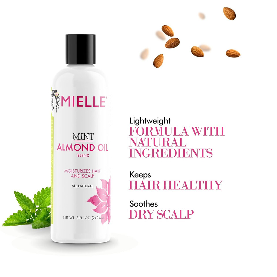 Mielle Organics Mint Almond Oil For Healthy Hair And Scalp, 8 Ounces