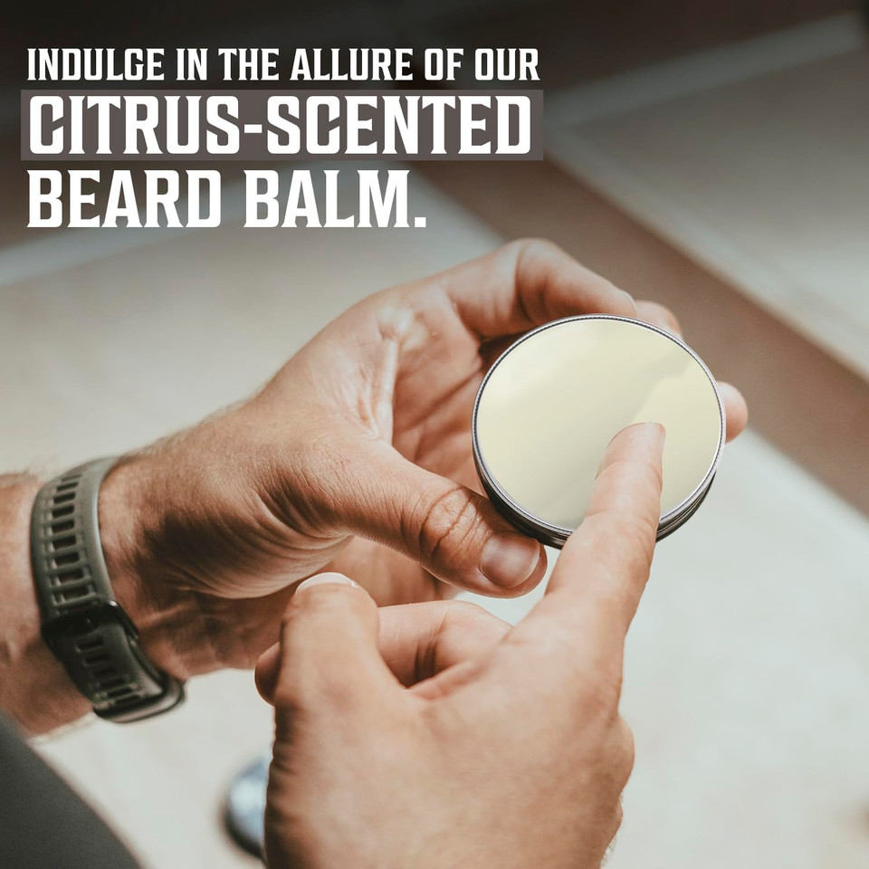 Viking Revolution Beard Balm - All Natural Grooming Treatment With Argan Oil & Mango Butter - Strengthens & Softens Beards & Mustaches - Citrus Scent Leave In Conditioner Wax For Men - 1 Pack
