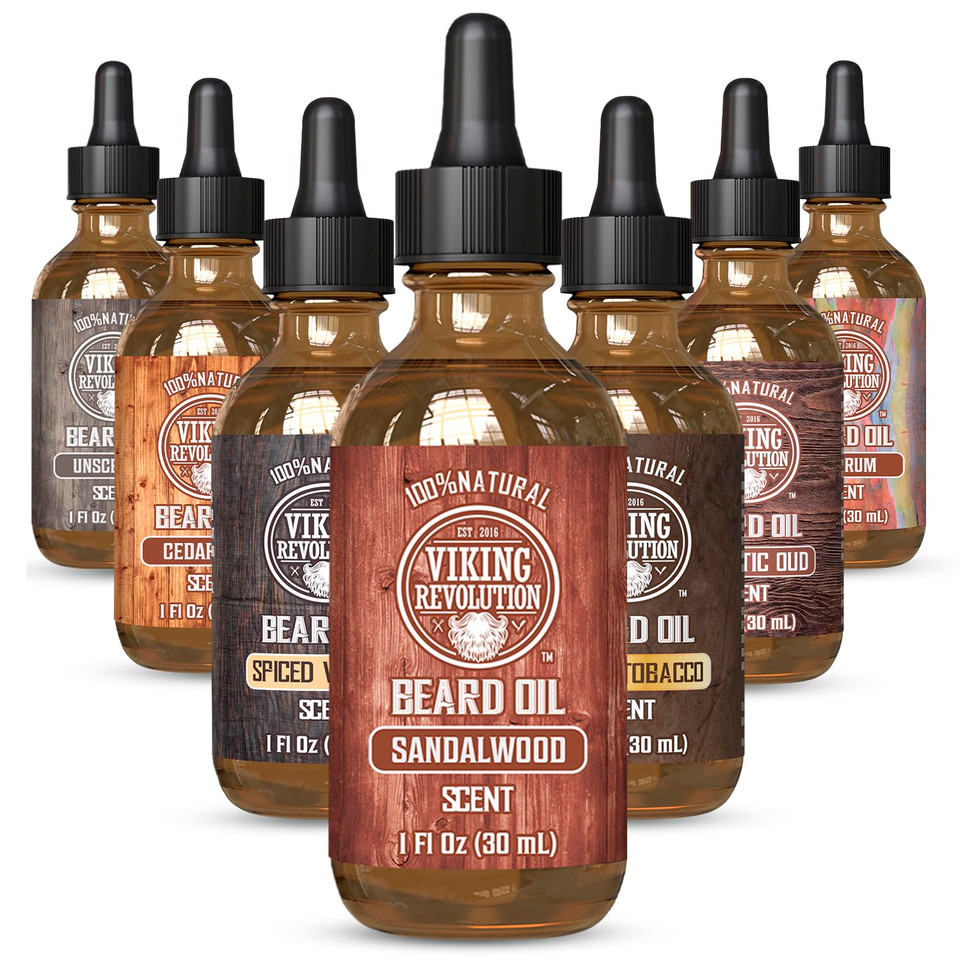 Viking Revolution Majestic Oud Beard Oil For Men - Natural Mens Beard Oil With Argan Oil And Jojoba Oil - Beard Softener, Strengthens And Moisturizes - Beard Conditioner For Men (Majestic Oud,1 Pack)