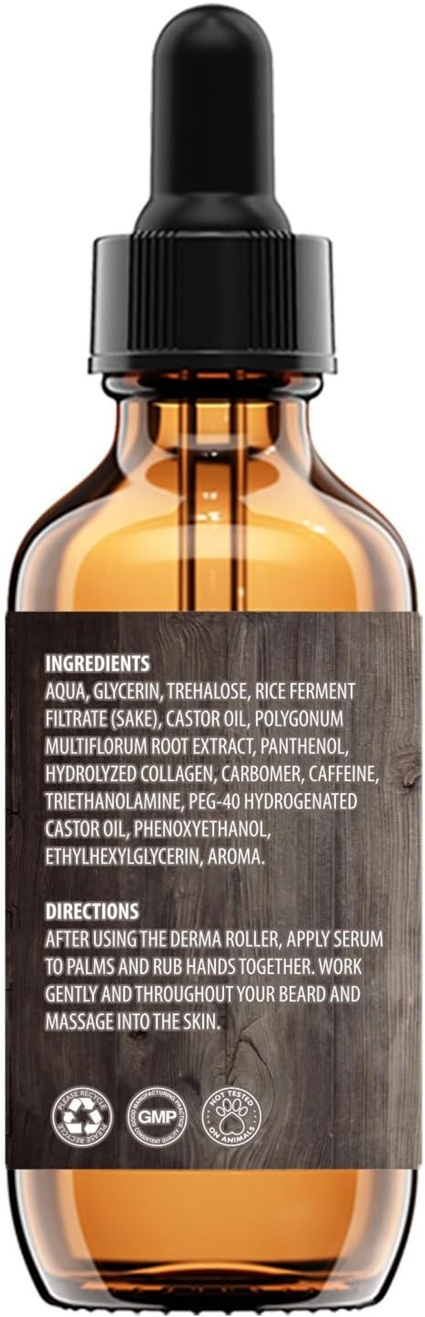 Beard Growth Kit - Oil, Balm, Serum, Derma Roller & Wooden Comb For Beard & Mustache Growth