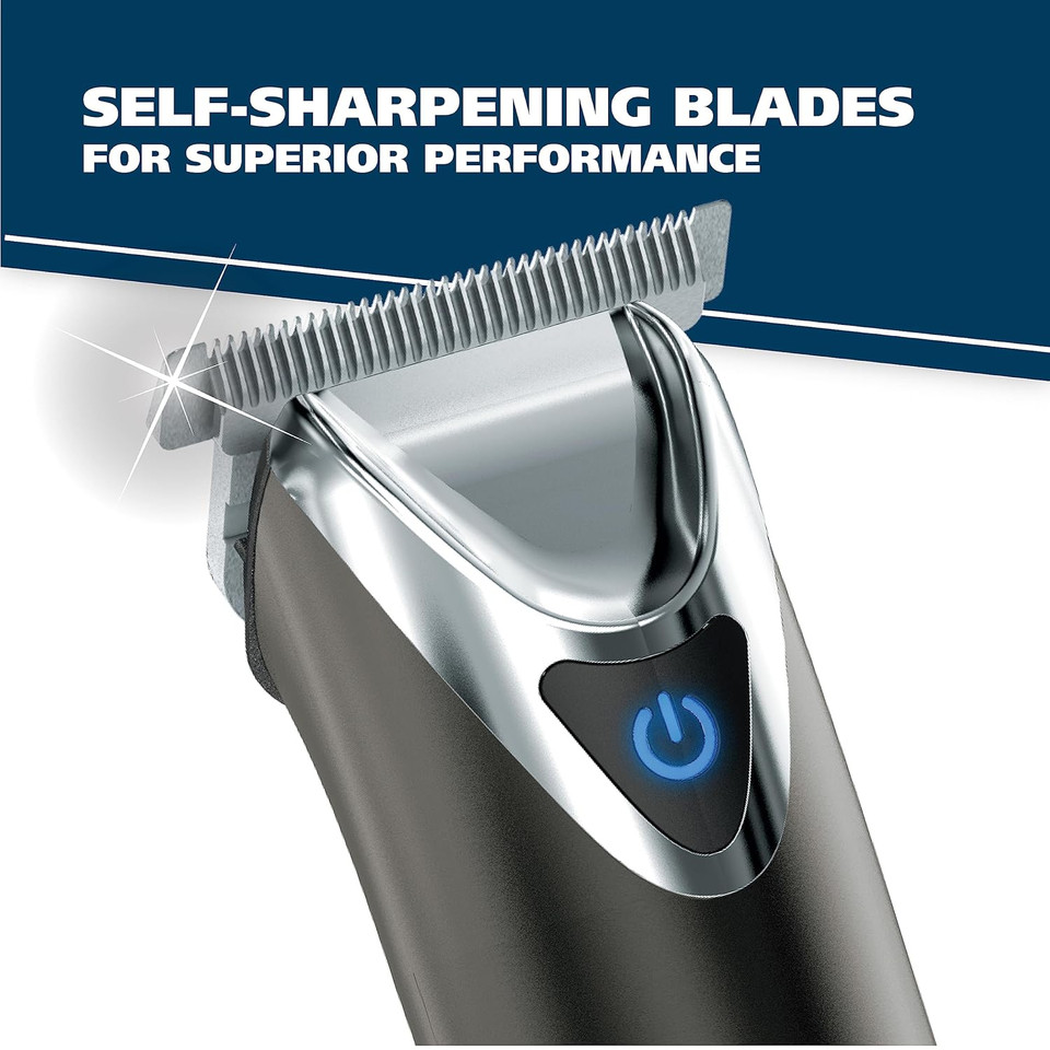 Wahl Stainless Steel Lithium Ion 2.0+ Slate Beard Trimmer For Men - Electric Shaver, Nose Ear Trimmer, Rechargeable All In One Men'S Grooming Kit - Model 9864