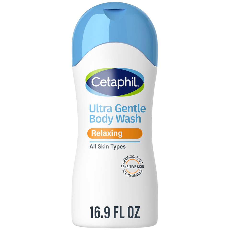 Cetaphil Ultra Gentle Refreshing Body Wash, For Dry To Normal, Sensitive Skin, 16.9Oz, With Aloe Vera, Calendula, Vitamin B5, Hypoallergenic, Fragrance Free, Dermatologist Tested