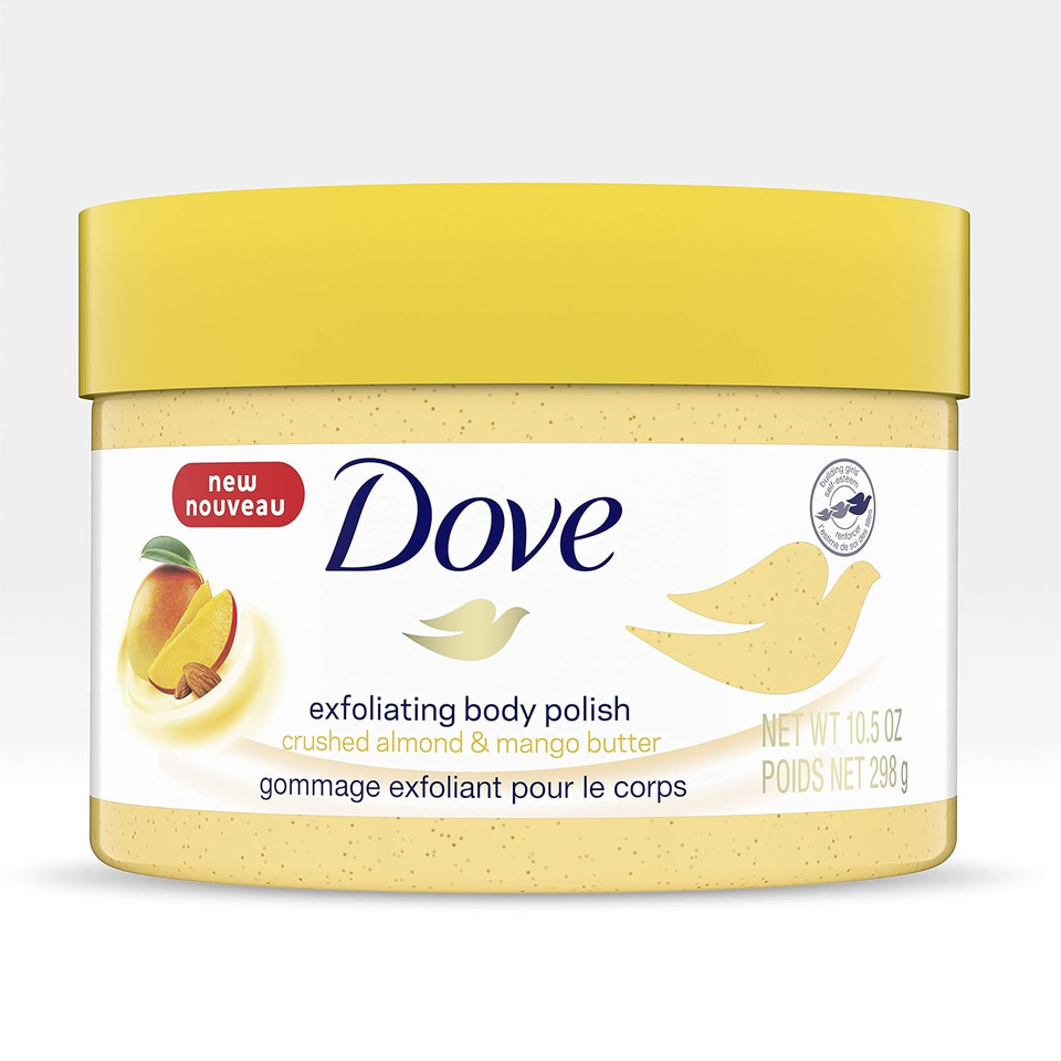 Dove Scrub For Silky Smooth Skin Brown Sugar & Coconut Butter Body Scrub Exfoliates & Restores Skin'S Natural Nutrients, 10.5 Oz, 4 Count