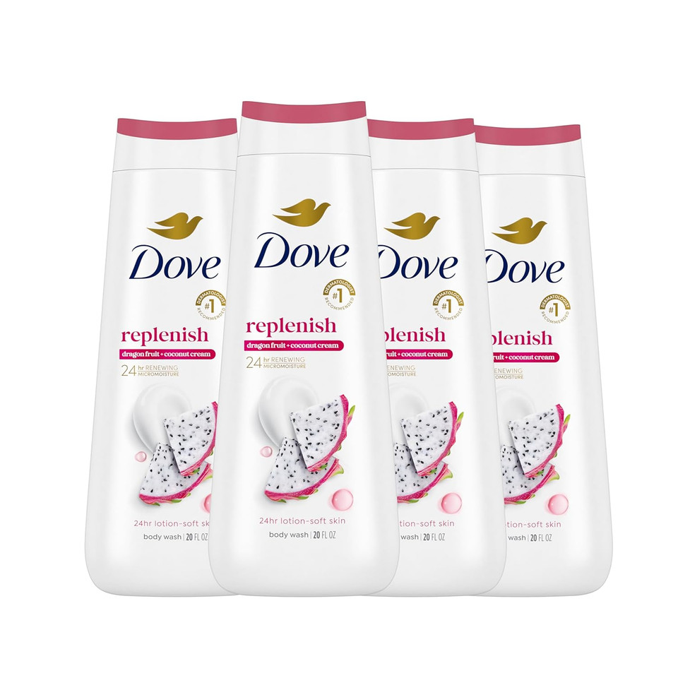 Dove Body Wash Care & Protect Antibacterial 4 Count For All Skin Types Protects From Dryness 20 Oz