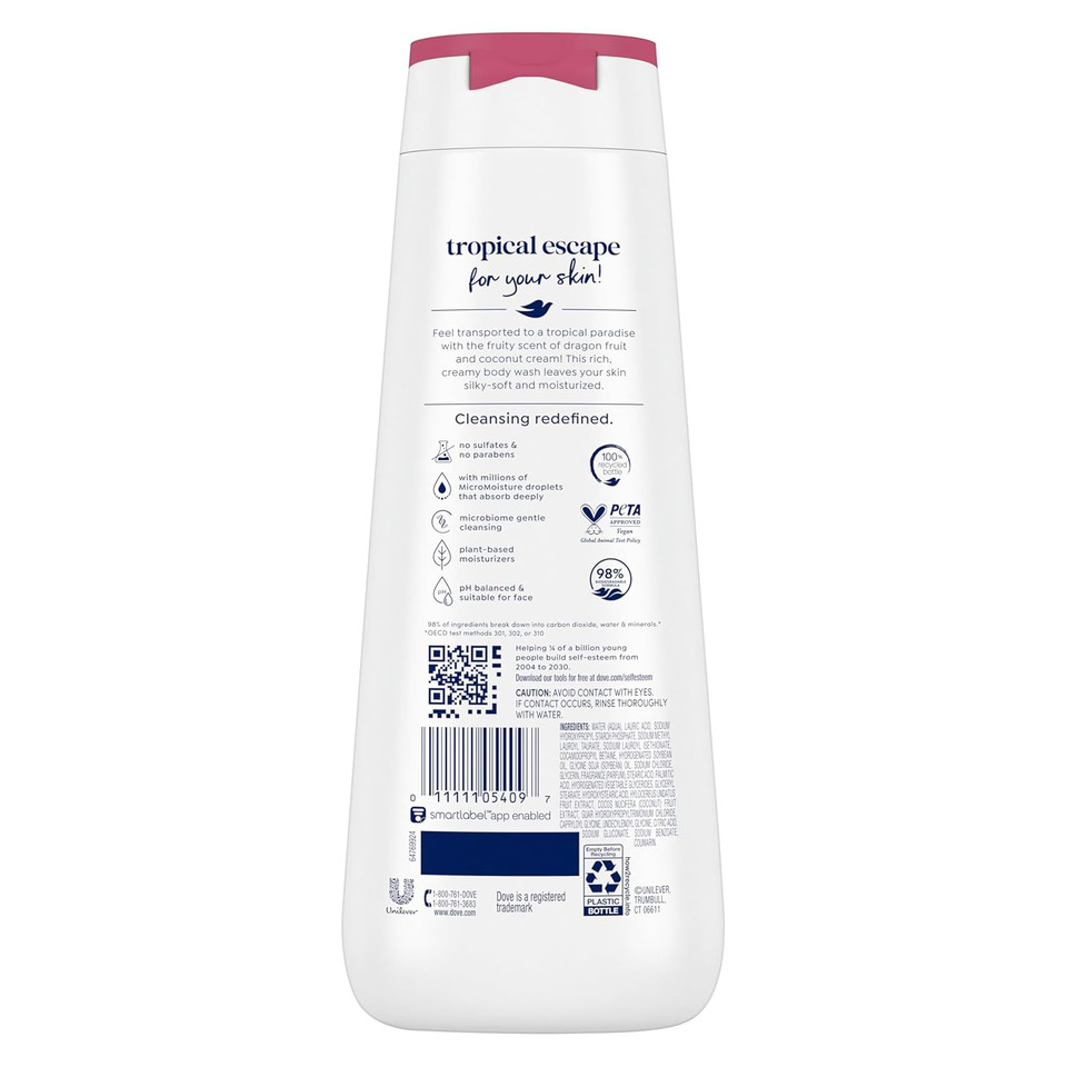 Dove Body Wash Care & Protect Antibacterial 4 Count For All Skin Types Protects From Dryness 20 Oz