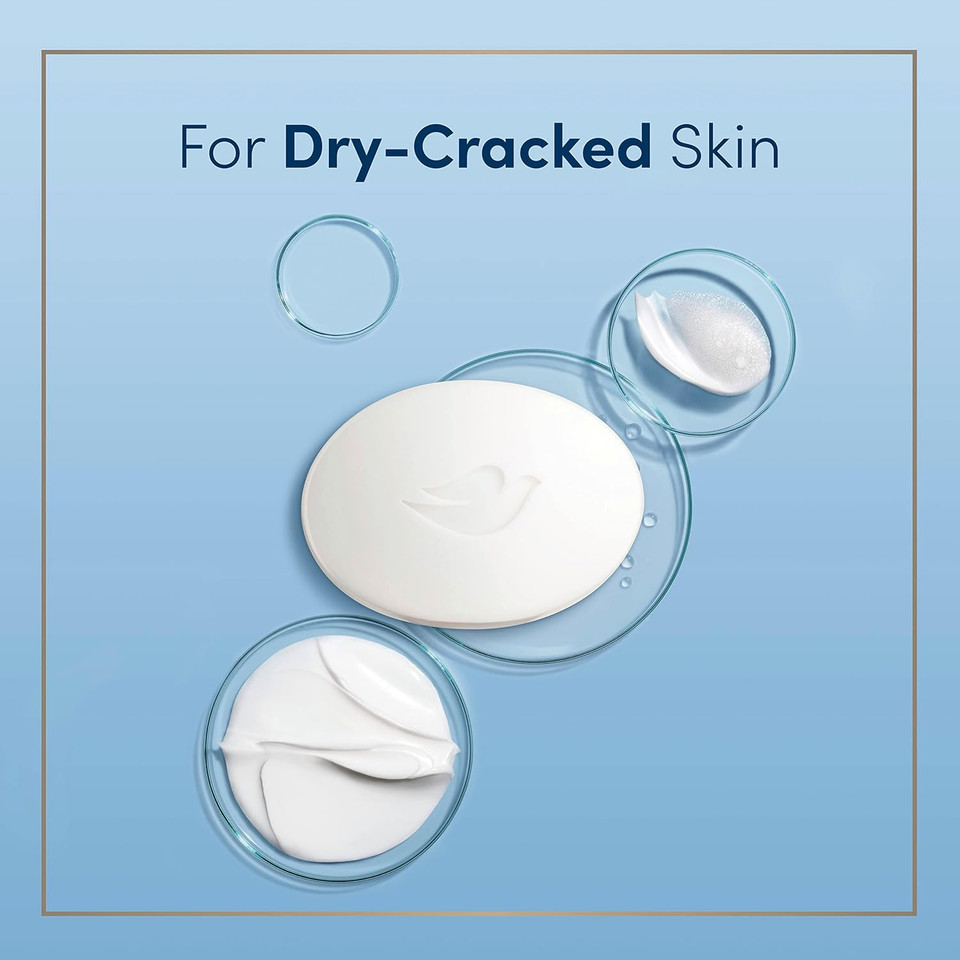 Dove Body Love Beauty Bar Soap Dry-Cracked Skin Replenish 10 Count Hypoallergenic Beauty Bar 24 Hour Nourishment & Instant Dryness Relief Pro Ceramides 7.5 Oz