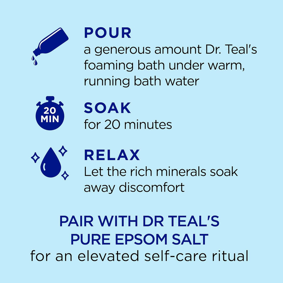 Dr Teal'S Foaming Bath With Pure Epsom Salt, Restorative Minerals With Magnesium, Potassium, Zinc & Essential Oils, 34 Fl Oz (Pack Of 4)