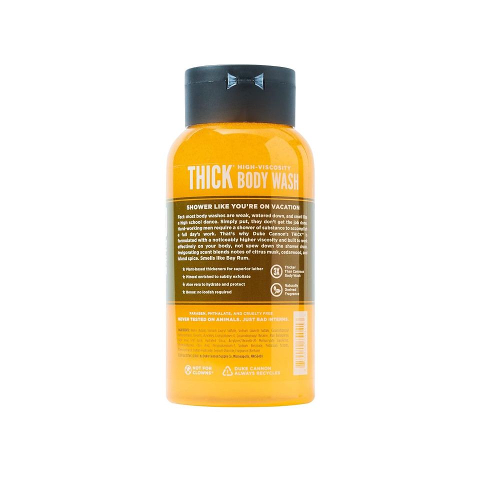 Duke Cannon Thick High Viscosity Body Wash For Men (Bay Rum, Pack Of 3)