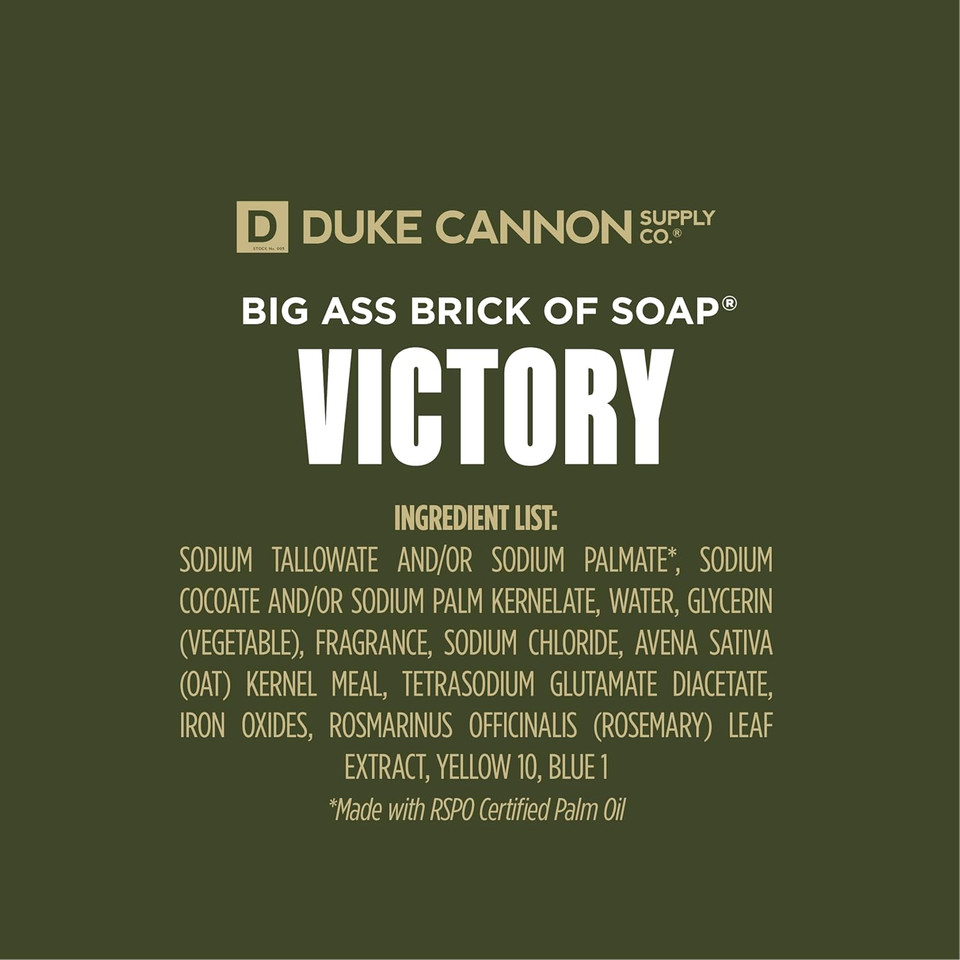 Duke Cannon Big Brick Of Bar Soap For Men - Smells Like Victory, 10 Ounces (Pack Of 2)