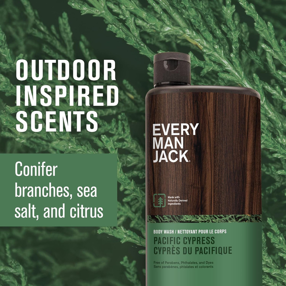 Every Man Jack Nourishing Sea Minerals + Citron Mens Body Wash For All Skin Types - Naturally Derived Ingredients - Cleanse And Hydrate Skin With Coconut And Glycerin - 24Oz 2 Bottles