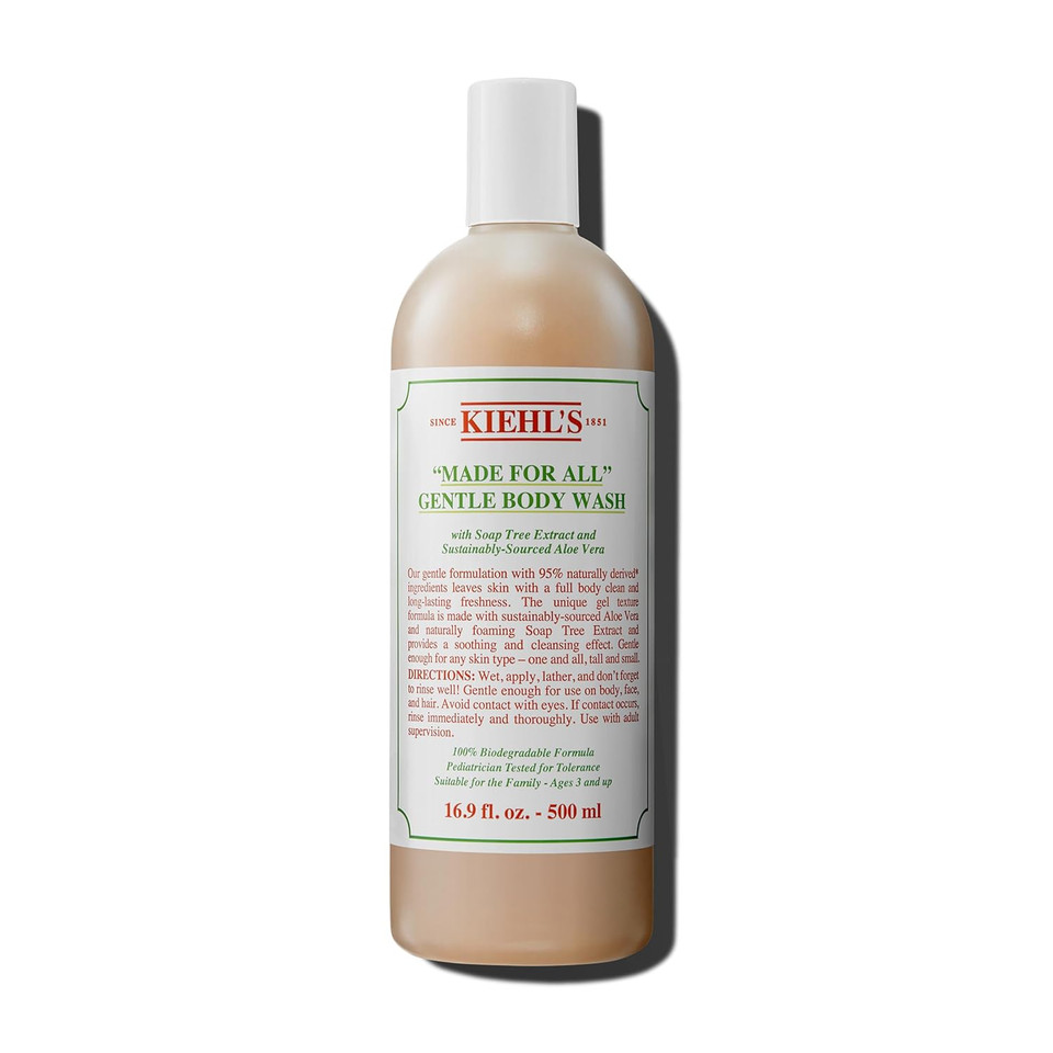 Kiehl'S Made For All Gentle Body Cleanser, Shower Gel For Body & Hair, With Aloe Vera & Soap Tree Extract, Suitable For Family, All Skin Types, Dermatologist-Tested, Pediatrician-Tested - 16.9 Fl Oz
