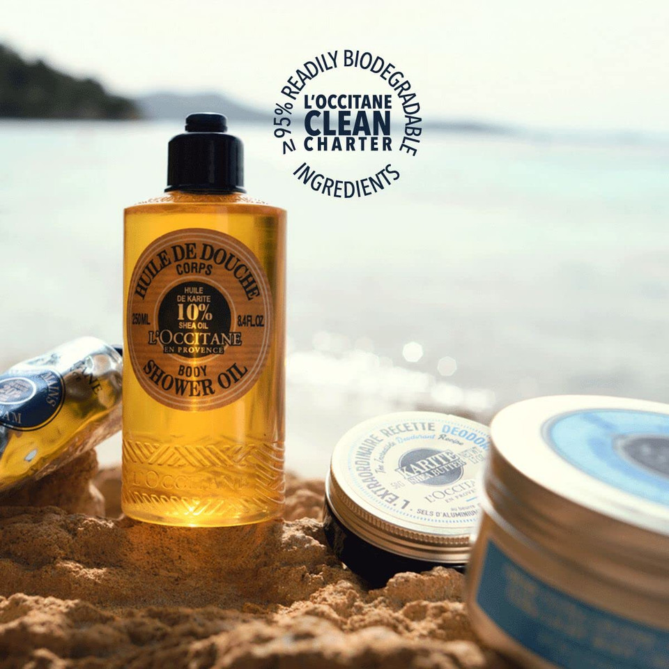 L'Occitane Shea Body Shower Oil: Soften & Cleanse Skin, With 10% Shea Oil, Nourish, Soothe Feelings Of Tightness, Shea Scent, Refill Available L'Occitane Shea Body Shower Oil: Soften & Cleanse Skin, With 10% Shea Oil, Nourish, Soothe Feelings Of Tightness, Shea Scent, Refill Available