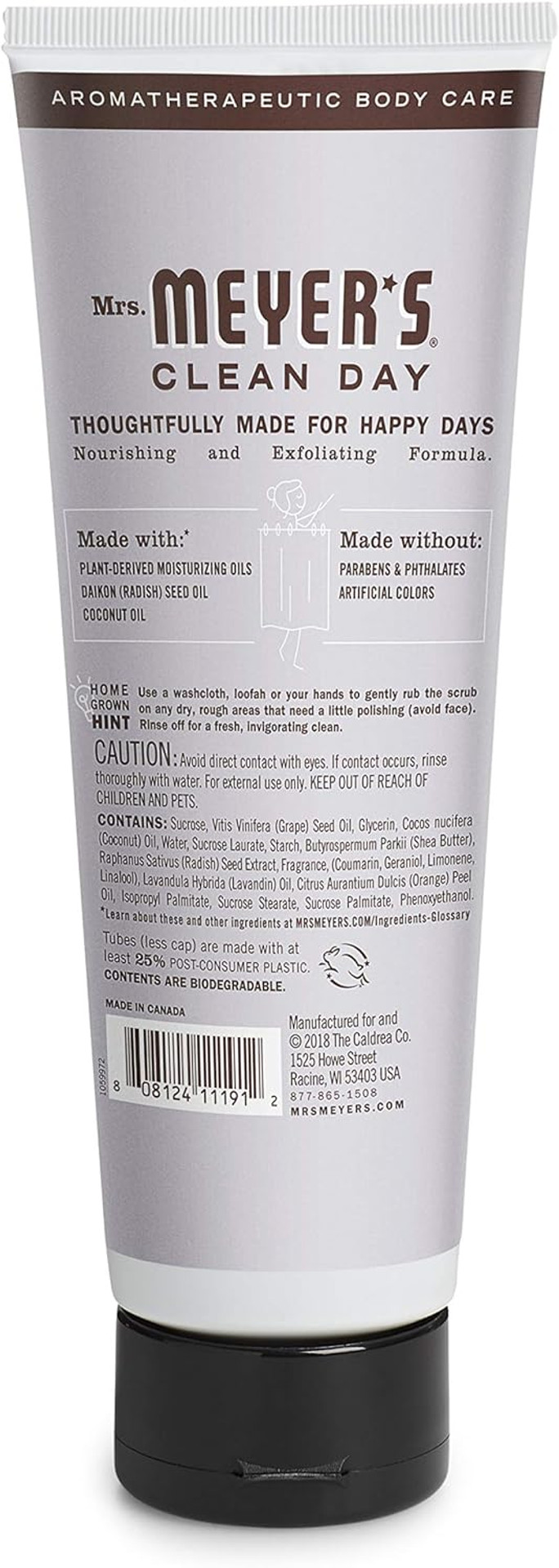 Mrs. Meyer'S Clean Day Exfoliating Body Scrub, Sugar Scrub That Leaves Skin Feeling Hydrated & Fresh, Made With Essential Oils, Lavender, 8 Oz