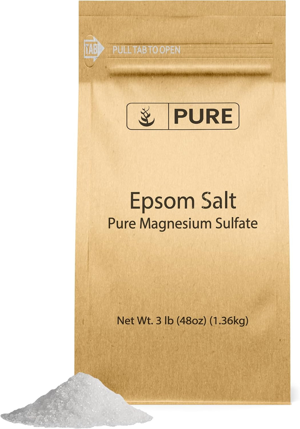 Pure Original Ingredients Epsom Salt, 3 Lb, Pure Magnesium Sulfate, Food Grade, Bathing & Soaking