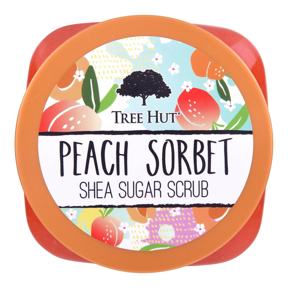 Tree Hut Peach Sorbet Shea Sugar Scrub, 18 Oz, Ultra Hydrating And Exfoliating Scrub For Nourishing Essential Body Care