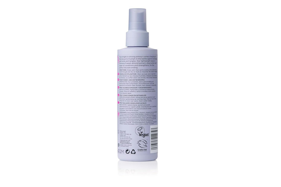 Noughty 97% Natural Thirst Aid Conditioning And Detangling Spray, Leave In Hair Detangler Treatment For Dry And Damaged Hair, With Sweet Almond And Argan Oil, Sulphate Free Vegan Haircare 200Ml