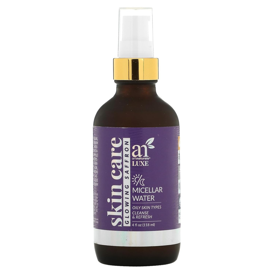 Artnaturals Micellar Cleansing Water For Normal To Dry Skin, Make-Up Remover, Hydrating Refreshing Facial Cleaner For All Skin Types - 4 Oz. Bottle