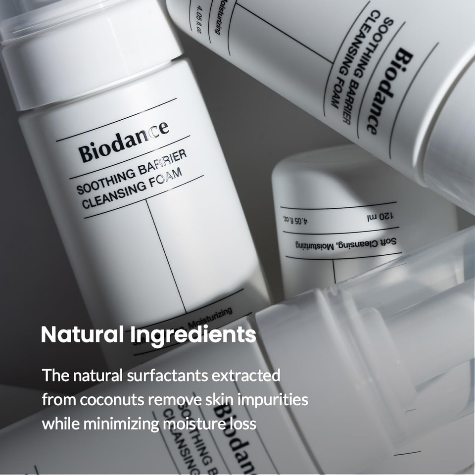 Biodance Soothing Barrier Cleansing Foam, Micro Bubble Foam, Gentle & Mild Face Cleanser | 4.06 Fl.Oz, 120Ml