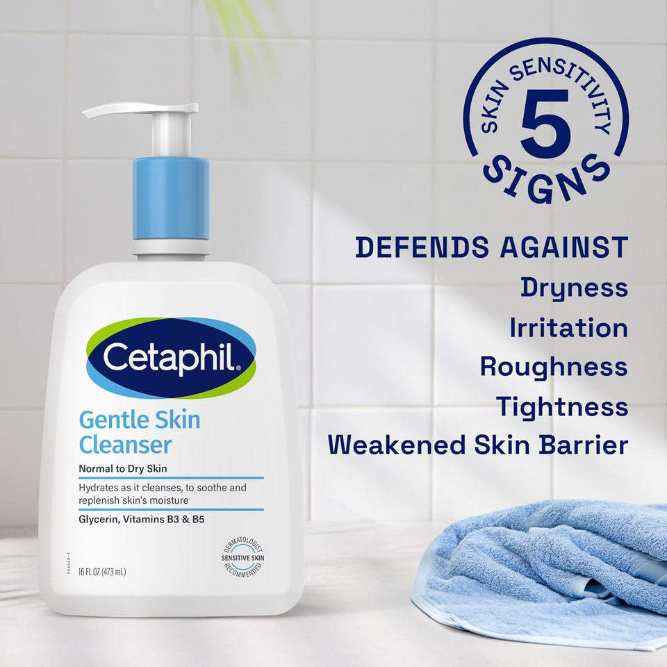 Cetaphil Face Wash, Hydrating Gentle Skin Cleanser For Dry To Normal Sensitive Skin, New 20Oz, Fragrance Free, Soap Free And Non-Foaming