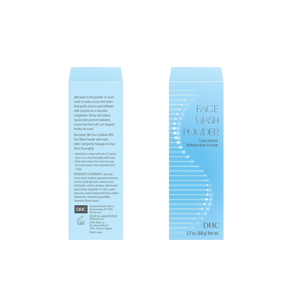 Dhc Face Wash Powder, Luxurious Foaming Lather, Lightweight Powder Formula, Gently Exfoliates, Hydrating, Fragrance And Colorant Free, Ideal For All Skin Types, 1.7 Oz. Net Wt