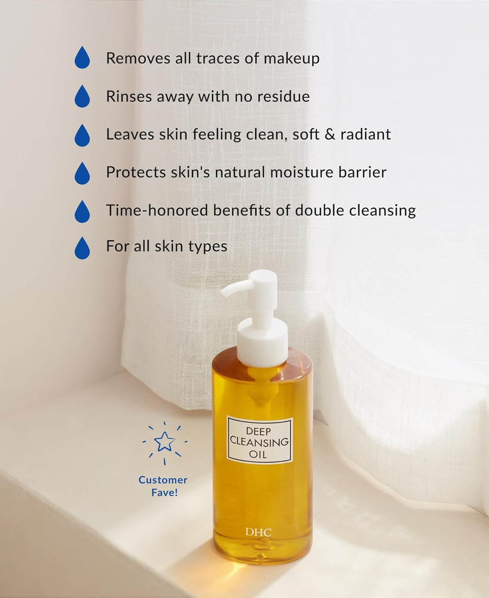 Dhc Deep Cleansing Oil, Facial Cleansing Oil, Makeup Remover, Cleanses Without Clogging Pores, Residue-Free, Fragrance And Colorant Free, All Skin Types, 6.7 Fl. Oz