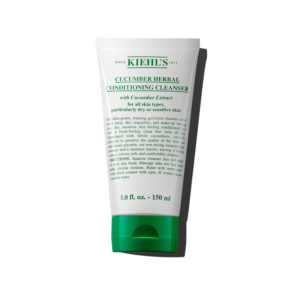 Kiehl'S Cucumber Herbal Conditioning Cleanser, Gentle Face Wash For Dry & Sensitive Skin, Leaves Skin Feeling Fresh, With Cucumber Extract & Glycerin, Non-Drying Formula, All Skin Types - 5 Fl Oz