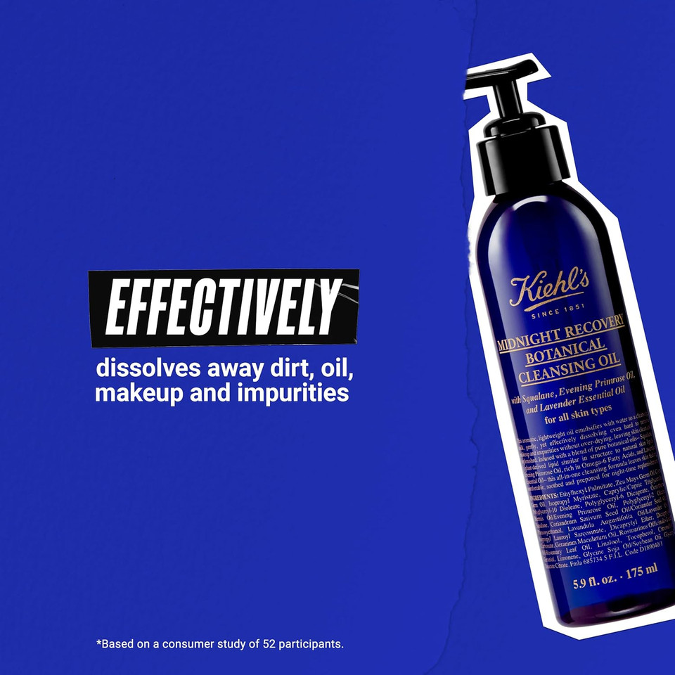 Kiehl'S Midnight Recovery Botanical Cleansing Oil, Makeup Remover Face Wash, Soothes & Comforts Skin, With Lavender Essential Oil, Evening Primrose Oil & Squalane, Non-Comedogenic - 5.9 Fl Oz Kiehl'S Midnight Recovery Botanical Cleansing Oil, Makeup Remover Face Wash, Soothes & Comforts Skin, With Lavender Essential Oil, Evening Primrose Oil & Squalane, Non-Comedogenic - 5.9 Fl Oz