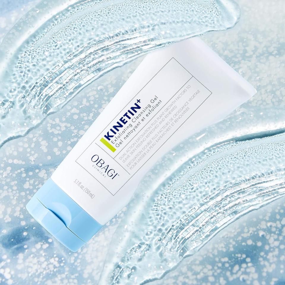 Clinical Kinetin+ Exfoliating Facial Cleansing Gel, Exfoliating Face Wash For Minimizing Signs Of Skin Aging, Fine Lines And Wrinkles, And Dull And Uneven Skin Texture, Hypoallergenic, 5.1 Fl Oz