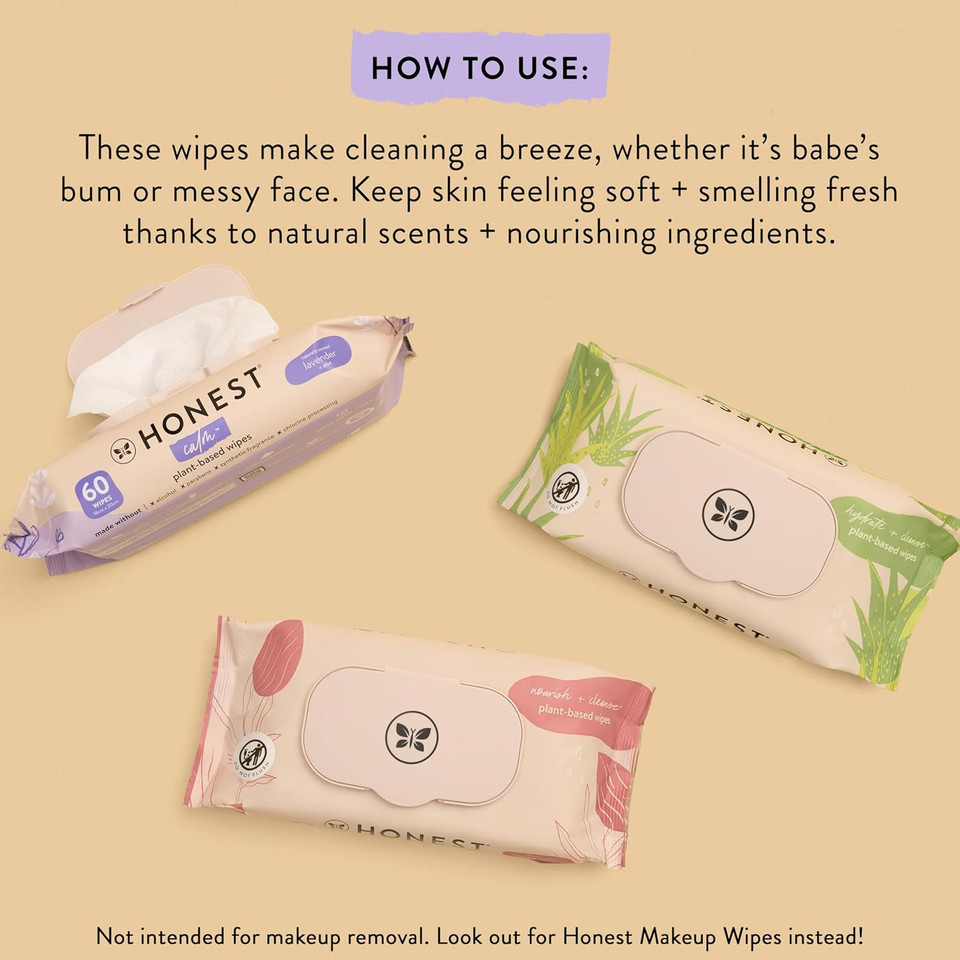 The Honest Company Nourish + Cleanse Naturally Scented Wipes | Cleansing Multi-Tasking Wipes | 99% Water, Plant-Based, Hypoallergenic | Sweet Almond, 60 Count The Honest Company Nourish + Cleanse Naturally Scented Wipes | Cleansing Multi-Tasking Wipes | 99% Water, Plant-Based, Hypoallergenic | Sweet Almond, 60 Count