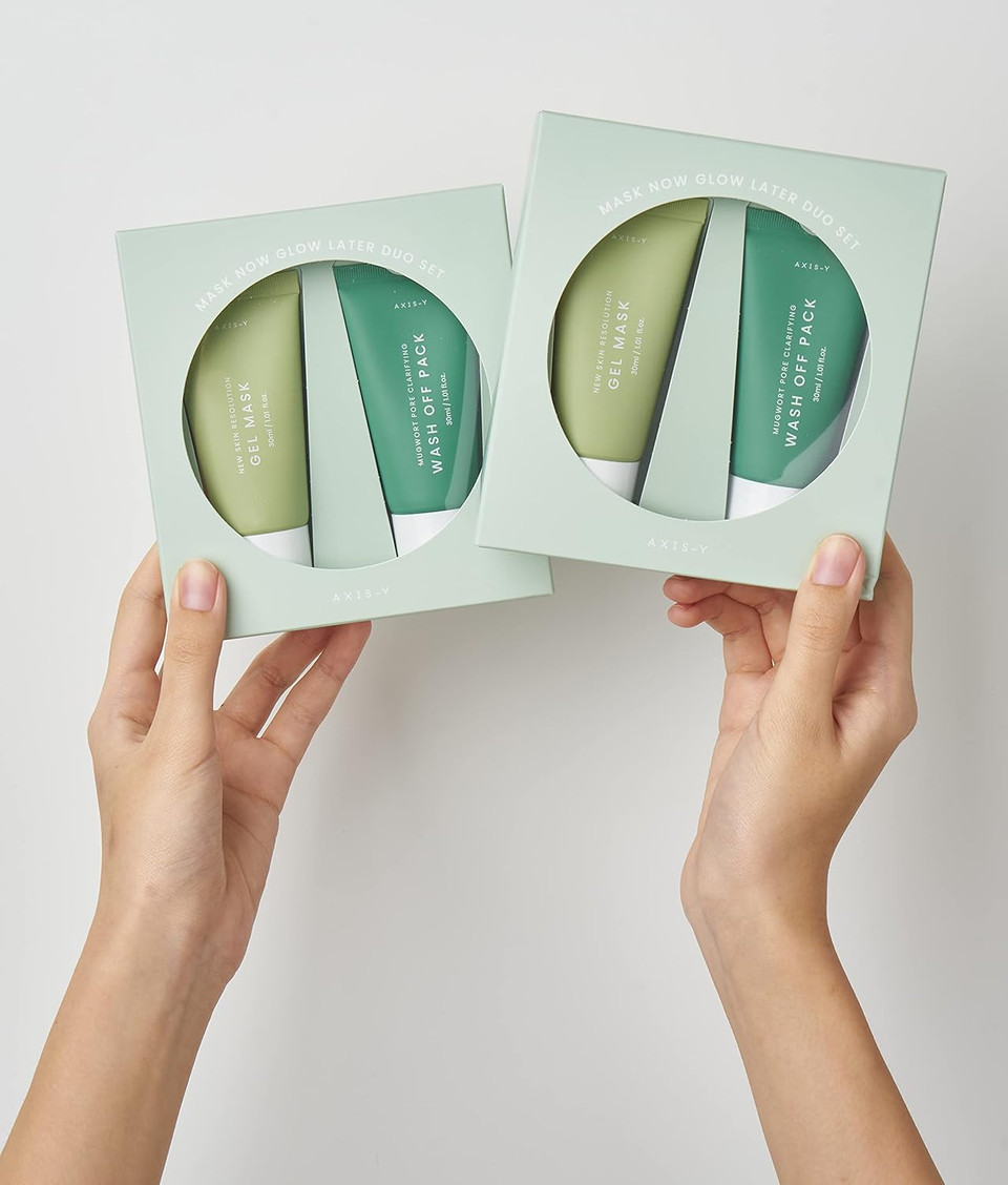 Axis-Y Mask Now Glow Later Wash Off Mask Duo Set | Clay Mask Gel Mask | Mugwort Mask | Korean Skincare | 30Ml