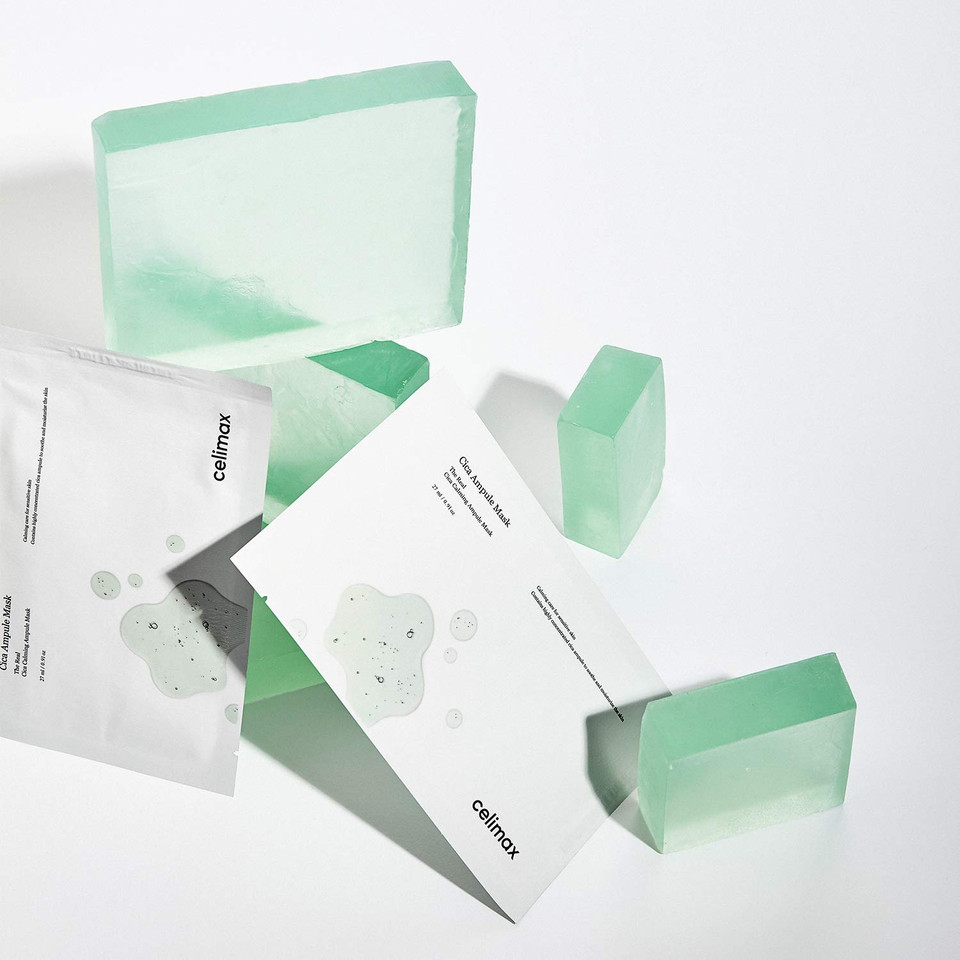Celimax The Real Cica Calming Ampoule Mask | With Centella Asiatica & Madecassoside, Korean Face Sheet Mask For Skincare, Hydrating, Wrinkle & Fine Lines, 27Ml (5Ea)