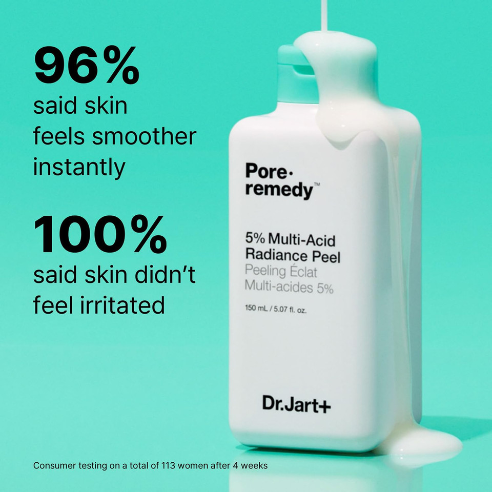 Dr.Jart+ Pore.Remedy 5% Multi-Acid Radiance Peel Face Exfoliator For Face | Korean Skin Care, 5.07 Fl Oz Dr.Jart+ Pore.Remedy 5% Multi-Acid Radiance Peel Face Exfoliator For Face | Korean Skin Care, 5.07 Fl Oz