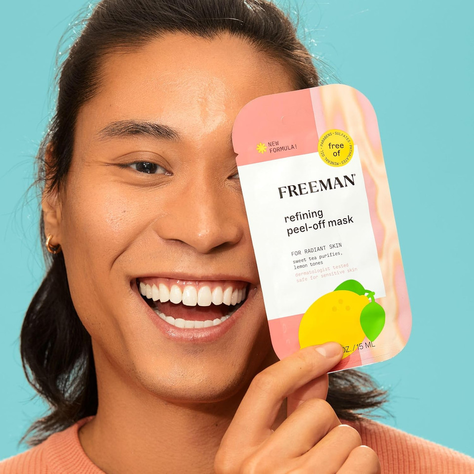 Freeman Facial Mask Variety Bundle, Peel-Off & Clay Face Mask Set, Pore Clearing, Brightening, & Calming Skincare, For All Skin Types, Travel Size Masks, 0.5 Fl. Oz./15 Ml Sachets, 12 Count