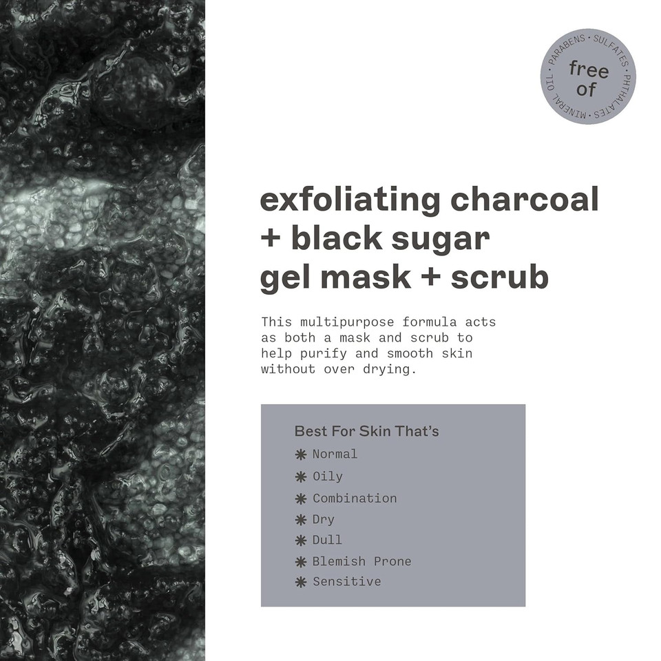 Freeman Polishing Charcoal & Black Sugar Facial Gel Mask+ Scrub, Purifies Skin, Not Over-Drying, Polishing Face Mask, Exfoliating, Removes Dead Skin, Cruelty-Free Skincare, 6 Fl.Oz./ 175 Ml Tube Freeman Polishing Charcoal & Black Sugar Facial Gel Mask+ Scrub, Purifies Skin, Not Over-Drying, Polishing Face Mask, Exfoliating, Removes Dead Skin, Cruelty-Free Skincare, 6 Fl.Oz./ 175 Ml Tube