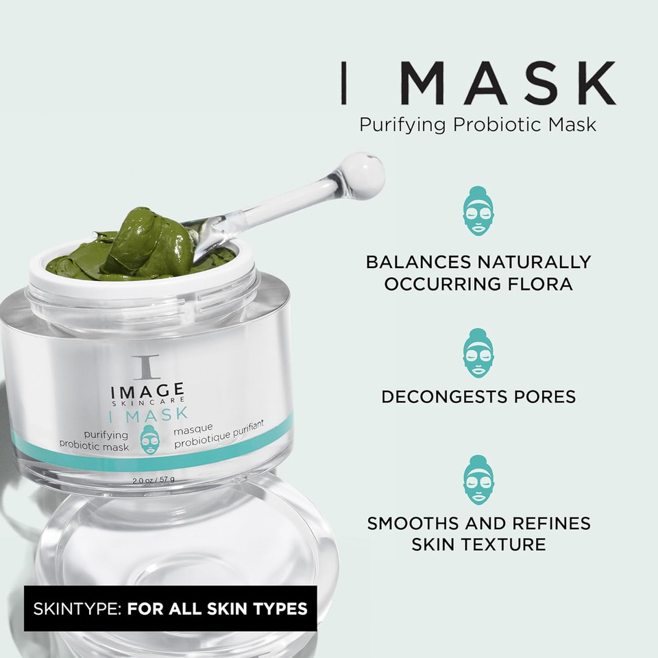 Image Skincare, I Mask Purifying Probiotic Mask, Clay And Charcoal Facial Mask, Refine, Balance And Remove Impurities, 2 Oz