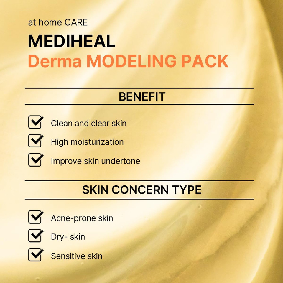 Mediheal Derma Modeling Pack (Vitamin) - Brightening Care For Smooth Skin - Easy Diy Home Spa Kits, Hydrating Icy Jelly Mask For Skin Refreshment
