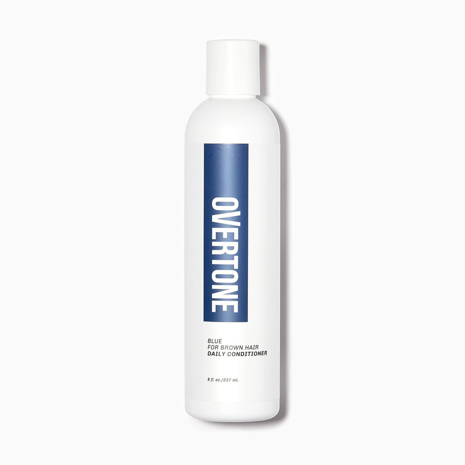 Overtone Haircare Daily Conditioner - 8 Oz Semi-Permanent Daily Conditioner W/Shea Butter & Coconut Oil - Maintain Existing Shade W/Cruelty-Free Hair Color For Brown Hair (Blue)Blue For Brown