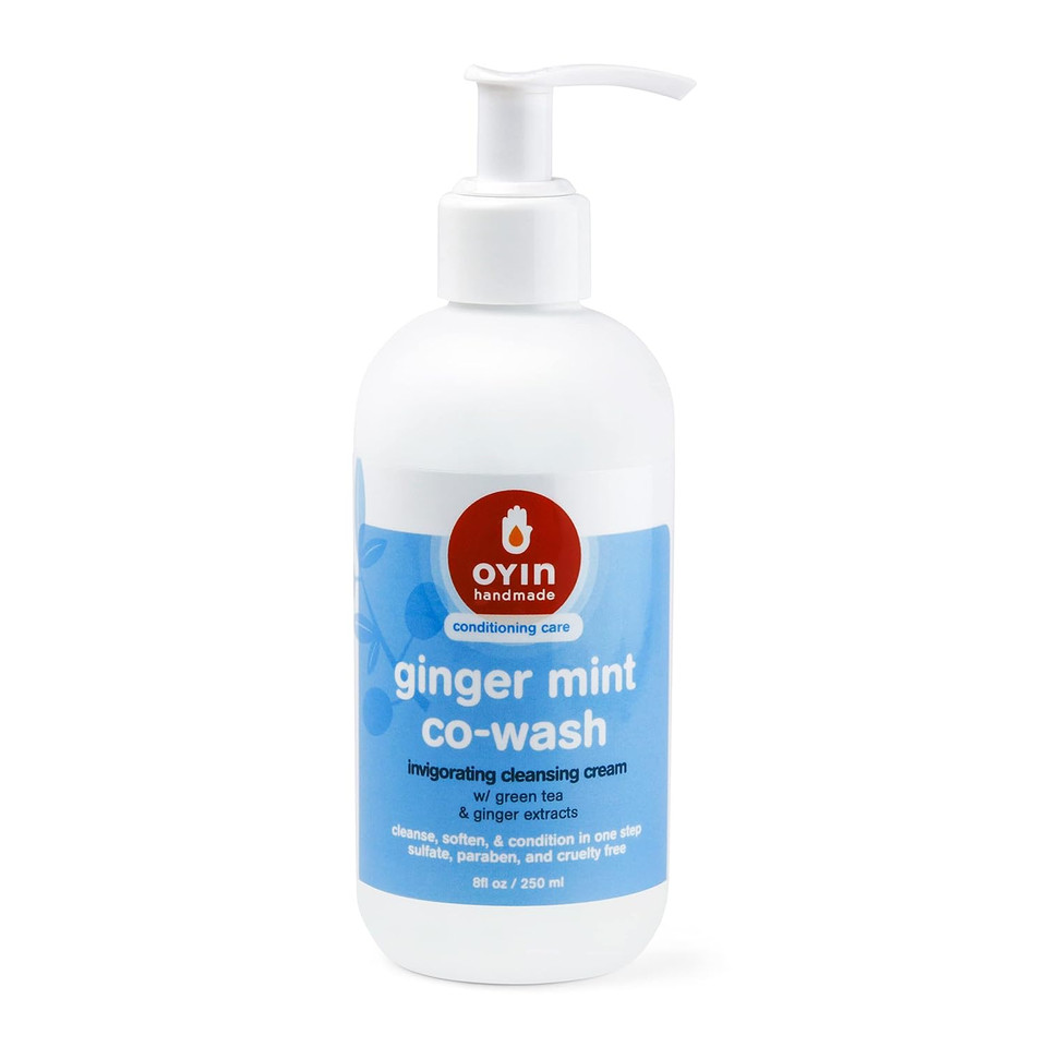Oyin Handmade Ginger Mint Co-Wash With Invigorating Cleansing Cream With Green Tea & Ginger Extracts |8 Oz