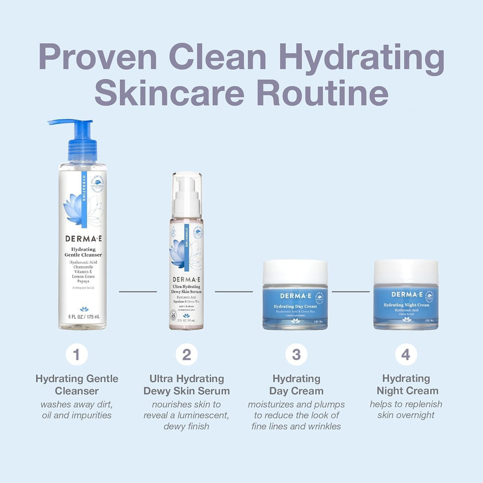 Derma E Ultra Hydrating Antioxidant Day Cream  Face Moisturizer With Hyaluronic Acid, Squalane, And Ceramides To Smooth And Nourish, Hydrating Face Moisturizer For Sensitive Skin, 2 Fl Oz