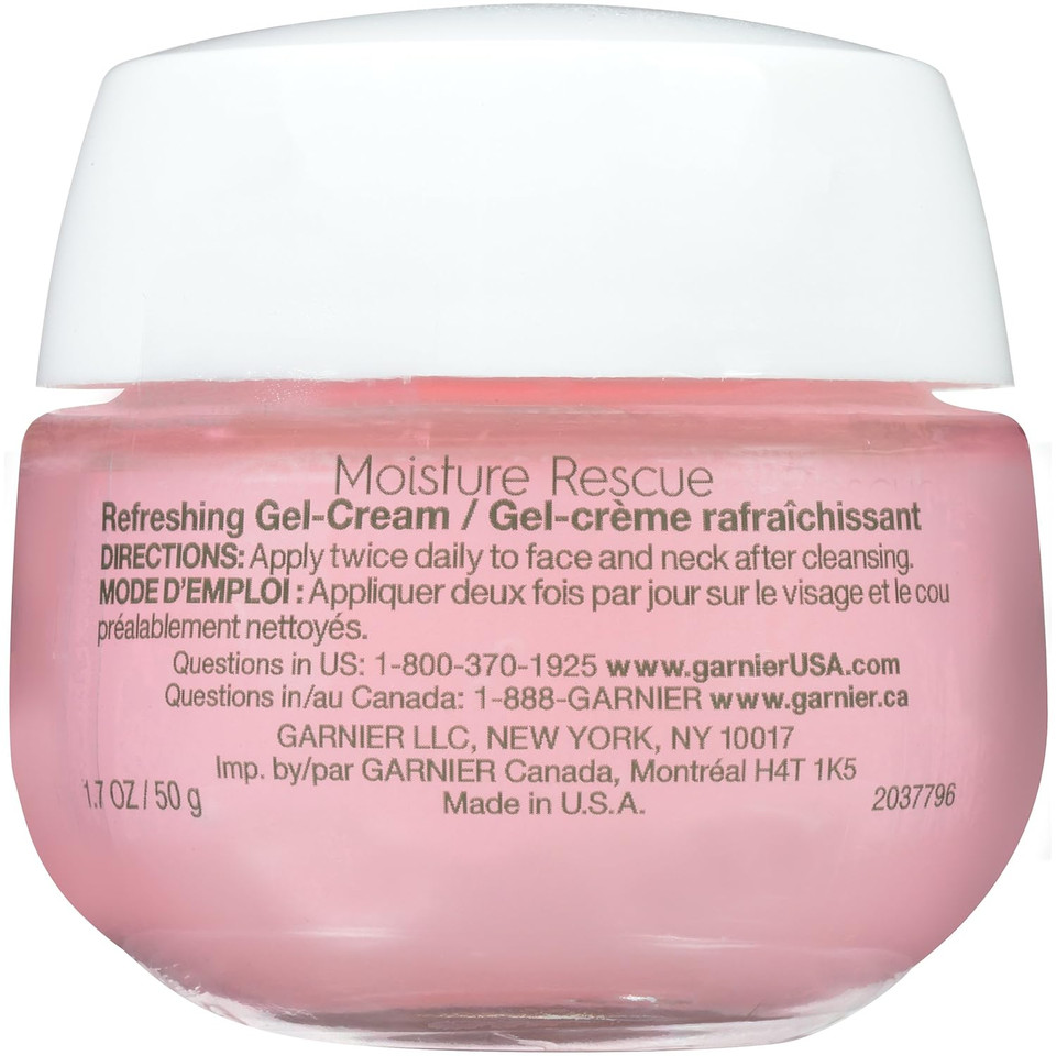 Garnier Skinactive Moisture Rescue Refreshing Gel-Cream For Dry Skin, Oil-Free, 1.7 Oz (50G), 1 Count (Packaging May Vary)