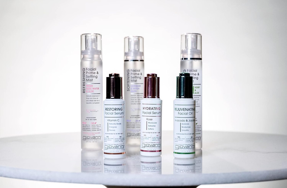 Giovanni Hydrating Facial Prime & Setting Mist - Setting Spray, Green Tea + Fresh Rose Water Face Mist, Hydrating Facial Spray For A Beautiful Complexion - Green Tea & Rose Water Facial Mist, 5 Fl Oz