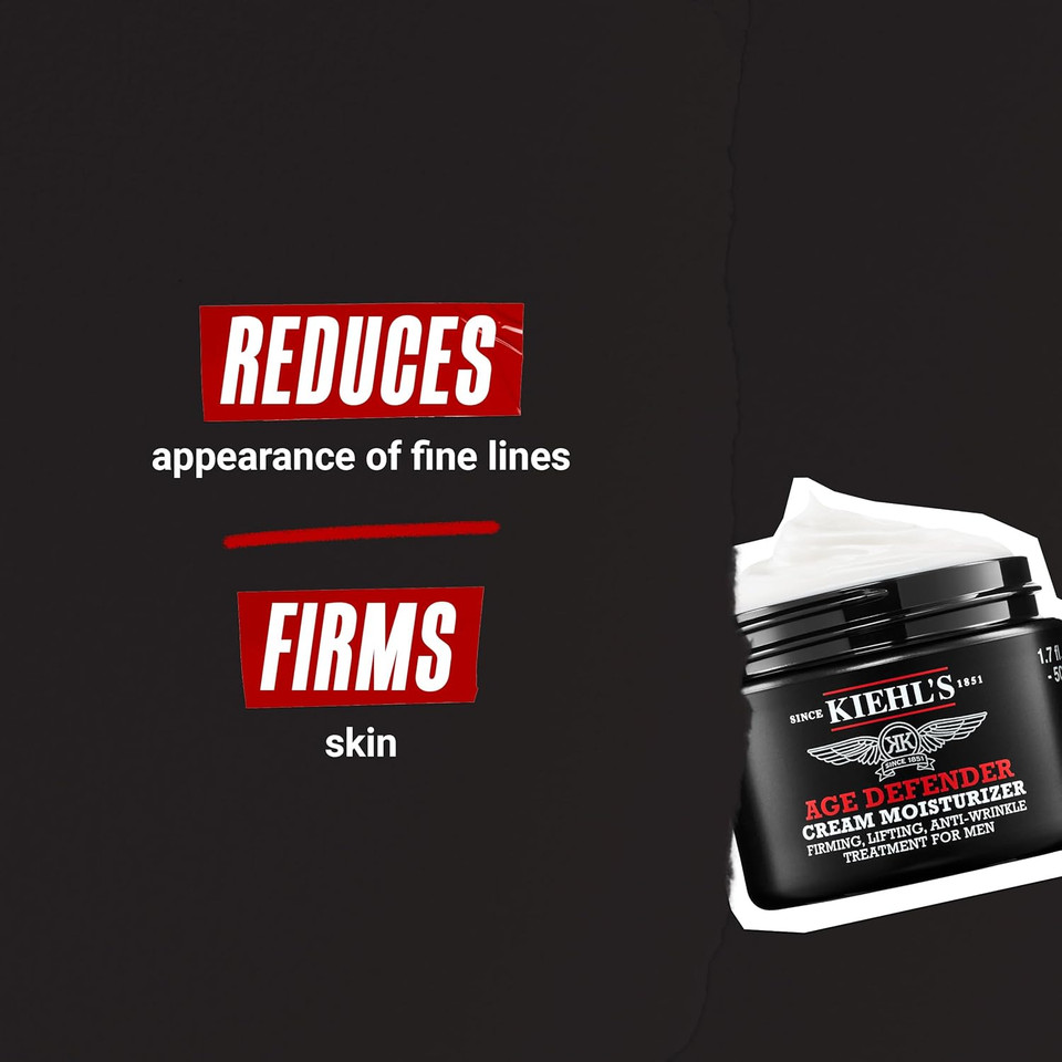 Kiehl'S Age Defender Face Cream Moisturizer, Firming & Lifting Anti-Aging Treatment For Men, Gently Exfoliates, Minimizes Look Of Fine Lines And Wrinkles, With Capryloyl Salicylic Acid & Caffeine