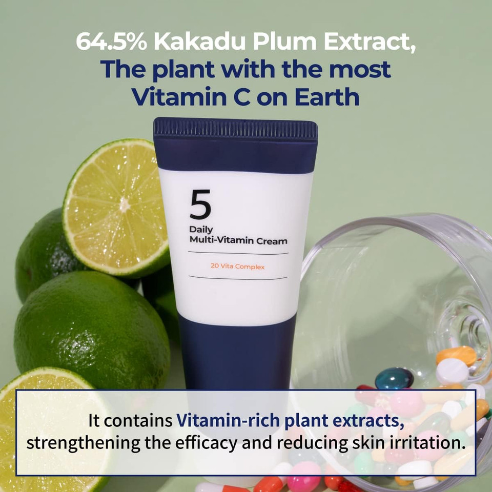 Numbuzin No.5 Daily Multi-Vitamin Cream, Vitamin C, Panthenol, Niacinamide, Vegan, Radiant Skin, Non-Sticky Finish, Korean Skin Care For Face, 2.02 Fl Oz Numbuzin No.5 Daily Multi-Vitamin Cream, Vitamin C, Panthenol, Niacinamide, Vegan, Radiant Skin, Non-Sticky Finish, Korean Skin Care For Face, 2.02 Fl Oz