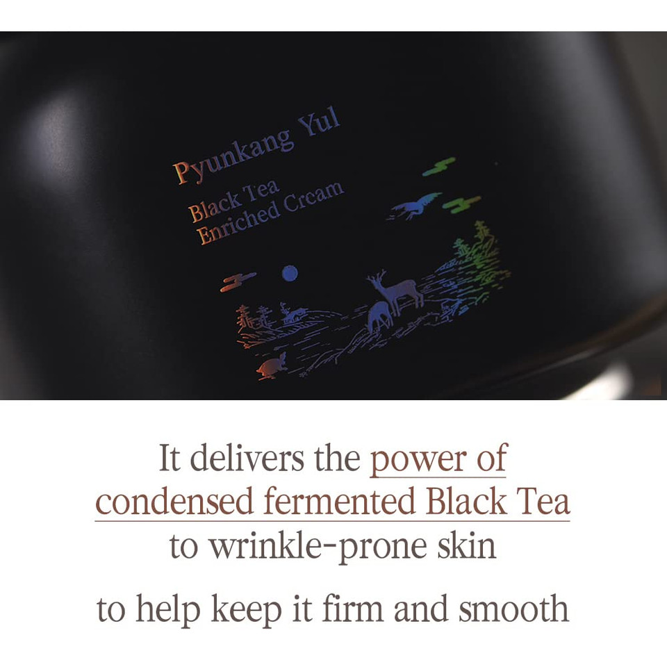 Pyunkang Yul [Pky] Black Tea Enriched Cream For Anti-Aging, Condensed Nutrition For Fine Line Care With Kombucha, Ginseng Extract, Zero-Irritation, Korean Skincare (2.02 Fl. Oz, 60Ml)